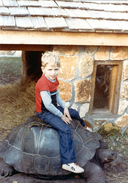 86-12-29, 20, Brian on Turtle, Gator Land in Florida