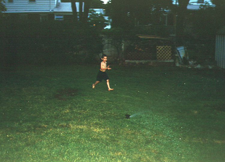 02-07-16, 06, Mikey running in sprinklers, SB, NJ
