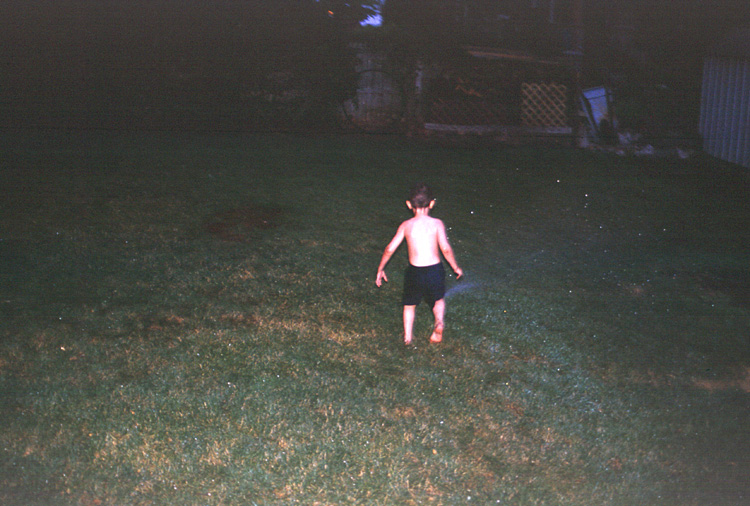 02-07-16, 10, Mikey running in sprinklers, SB, NJ