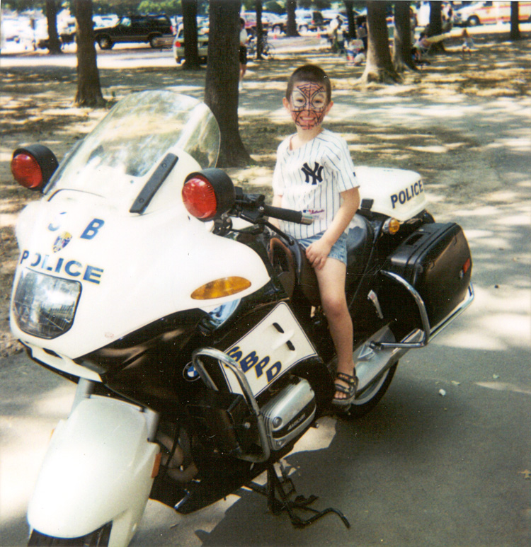 03-08-23, 01, Mikey on SBPD Motorcycle, Saddle Brook, NJ