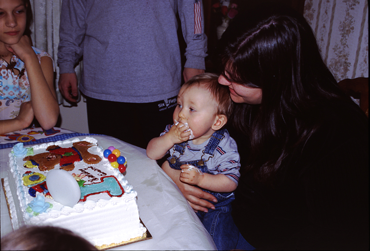 04-02-29, 24, Andrea, Connor and Lisa, Connor's Birthday