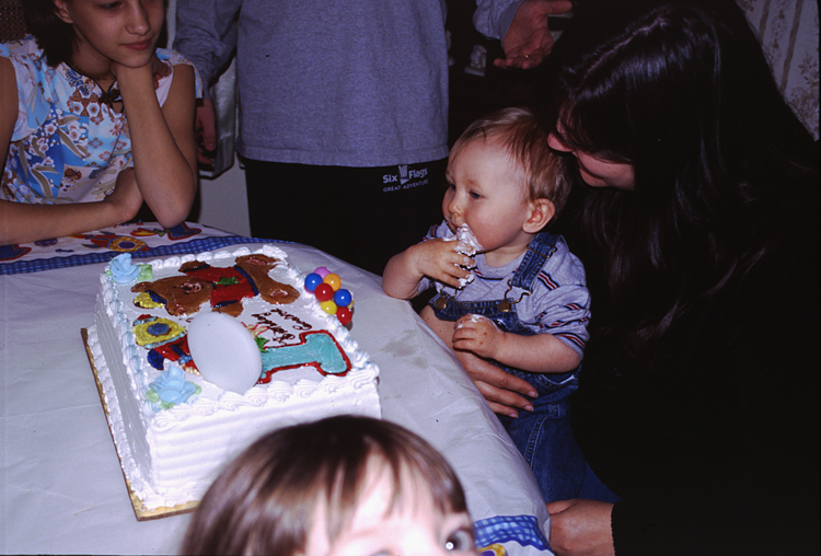 04-02-29, 25, Andrea, Connor and Lisa, Connor's Birthday