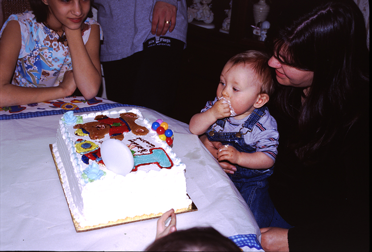 04-02-29, 26, Andrea, Connor and Lisa, Connor's Birthday