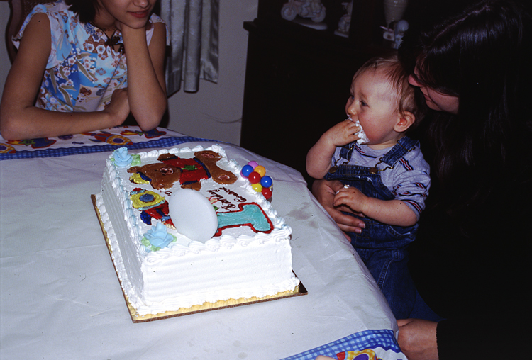04-02-29, 27, Andrea, Connor and Lisa, Connor's Birthday