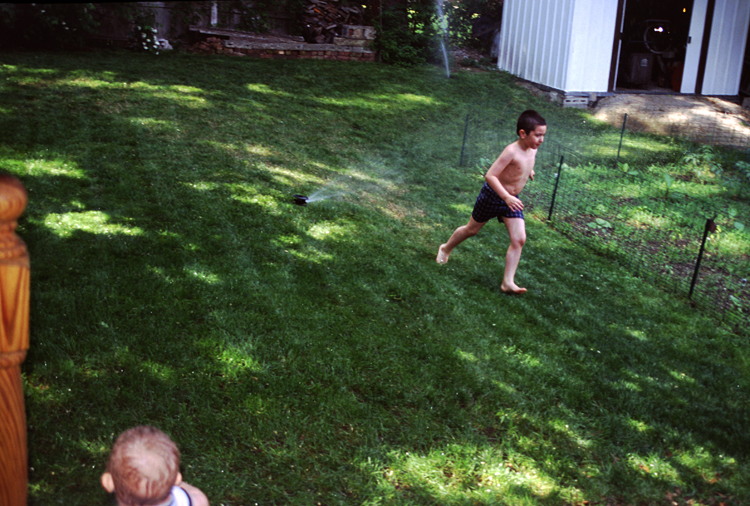 04-05-15, 03, Connor and Mikey in Sprinklers