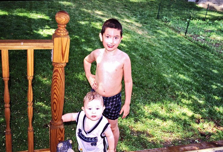 04-05-15, 06, Connor and Mikey in Sprinklers