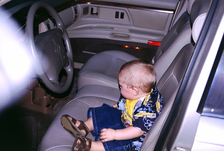 04-06-19, 04, Connor driving Gerry's Car