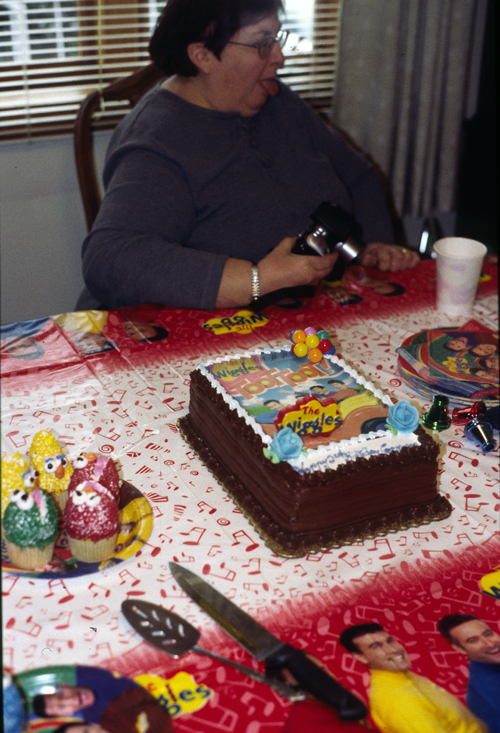 05-02-26, 21, Janice with the Cake, Connor's 2nd Birthday