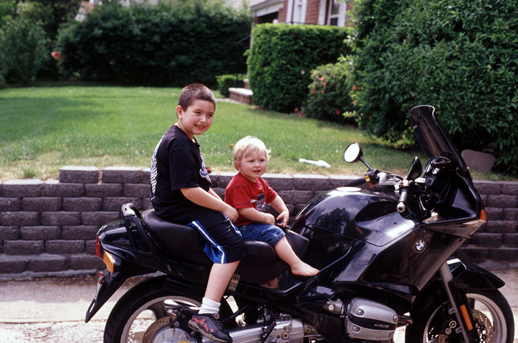 05-05-30, 26, Mikey and Connor on Bike, Saddle Brook, NJ