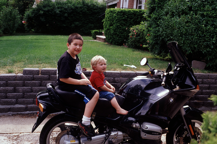 05-05-30, 27, Mikey and Connor on Bike, Saddle Brook, NJ