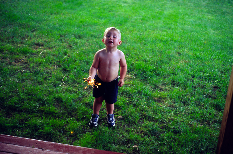 05-07-05, 4, Connor with Sparklers, Saddle Brook, NJ