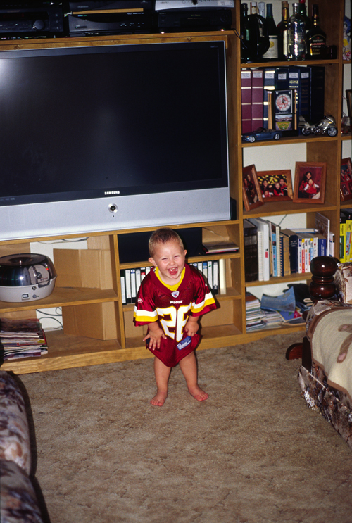 05-09-14, 05, Connor with a Red Skin Jersey on