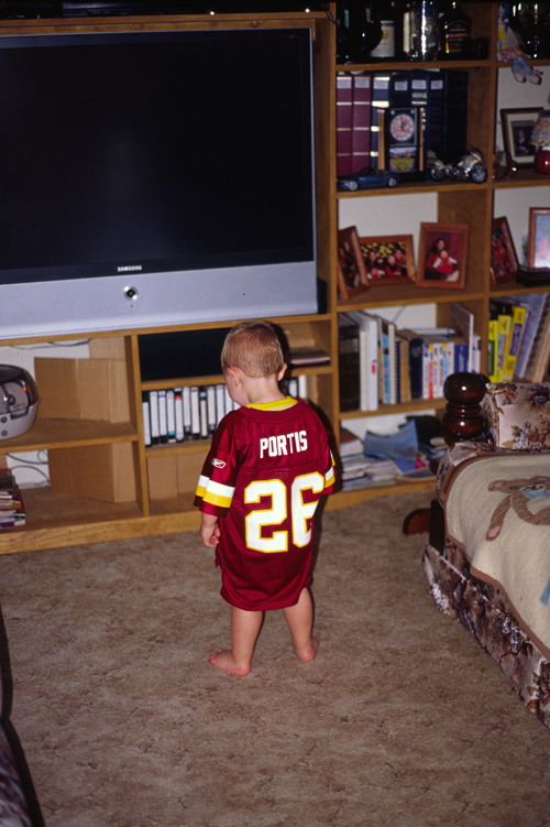 05-09-14, 06, Connor with a Red Skin Jersey on