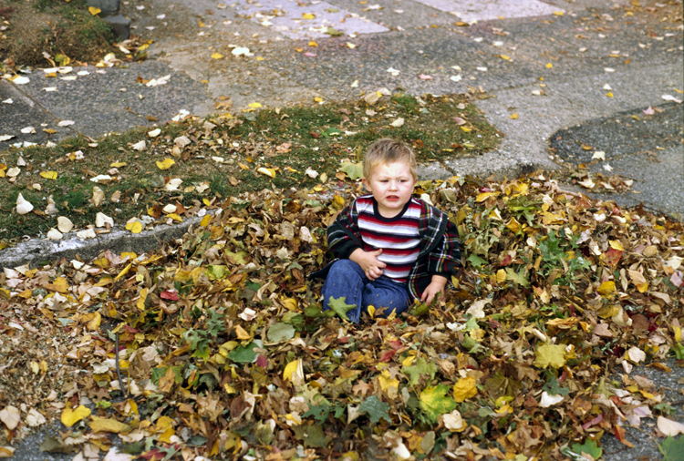 05-11-13, 03, Connor in the Leaves, Saddle Brook, NJ